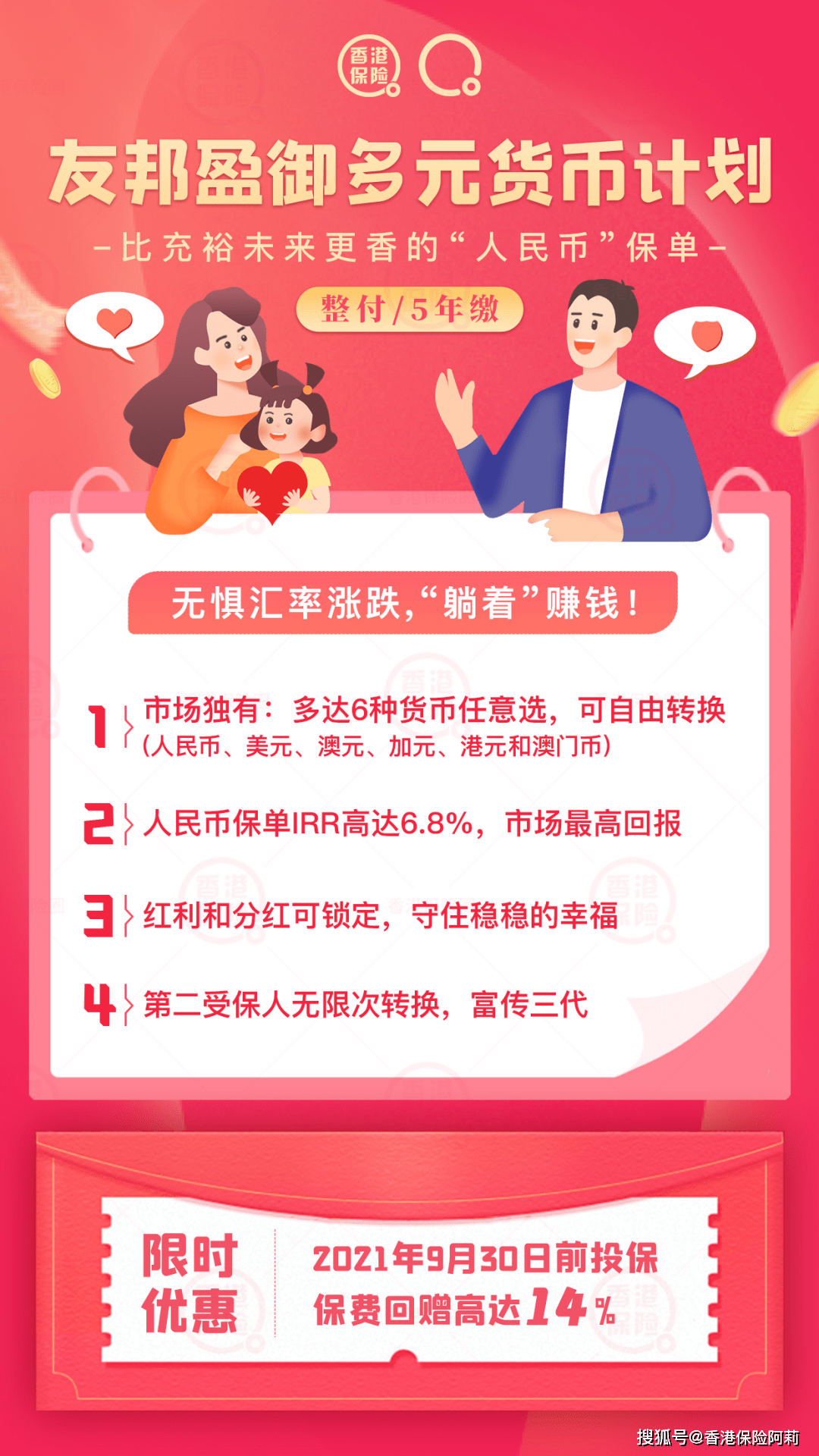 友邦盈御多元货币计划——6%复利年金(人民币或美金保单)