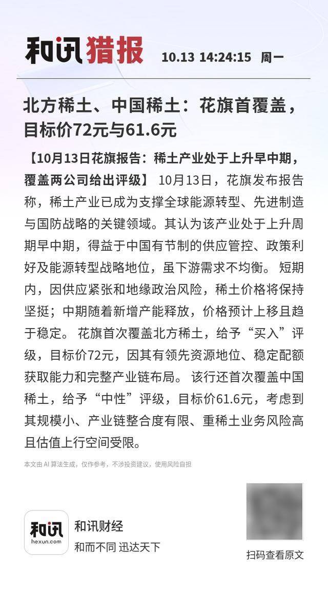 北方稀土、中国稀土：花旗首覆盖<strong></p>
<p>美股模拟炒股</strong>，目标价72元与61.6元